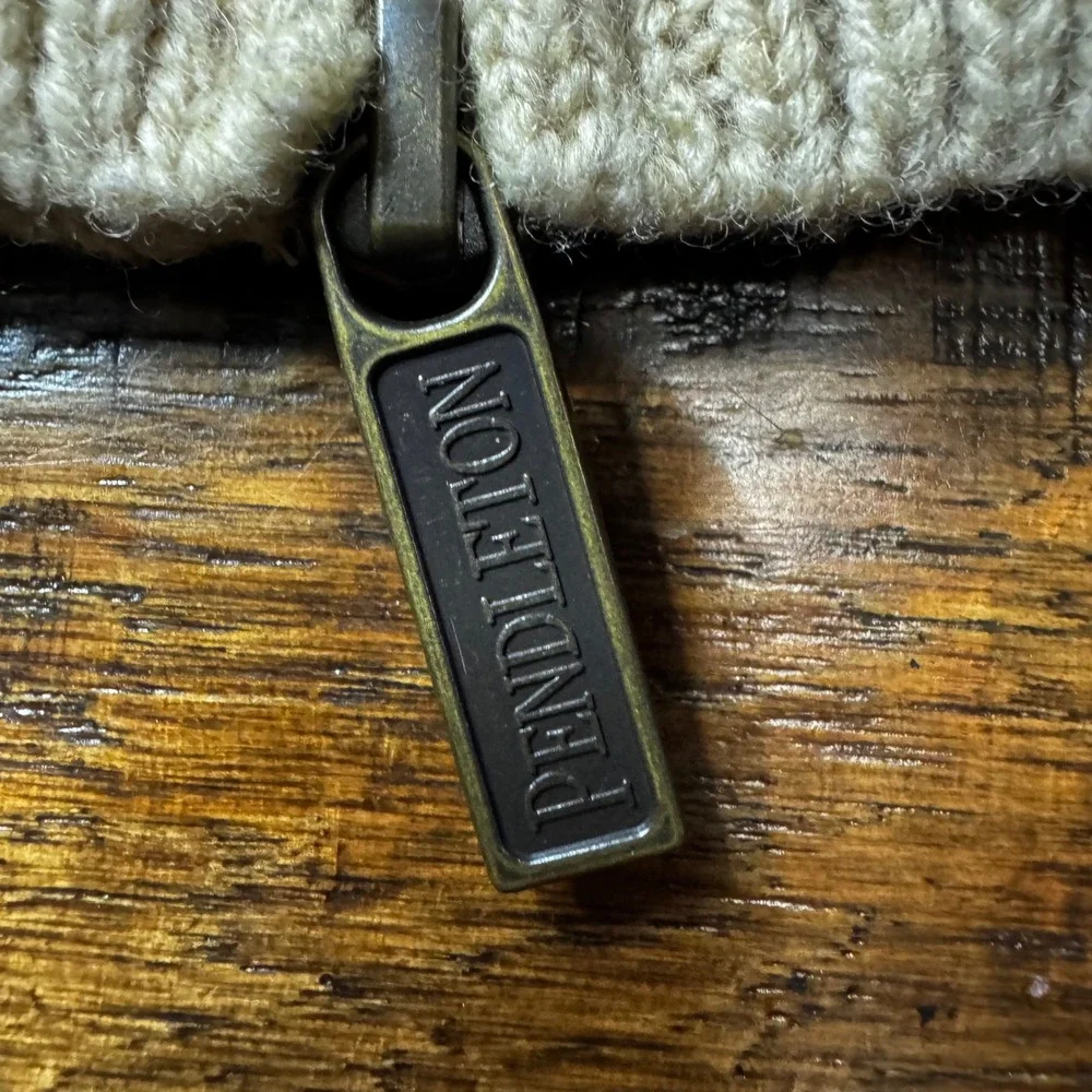Pendleton The Westerley Big Lebowski Wool Zip Cardigan Sweater Tan Mens M